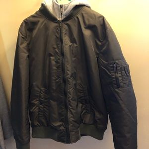 Hooded bomber jacket